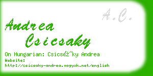 andrea csicsaky business card